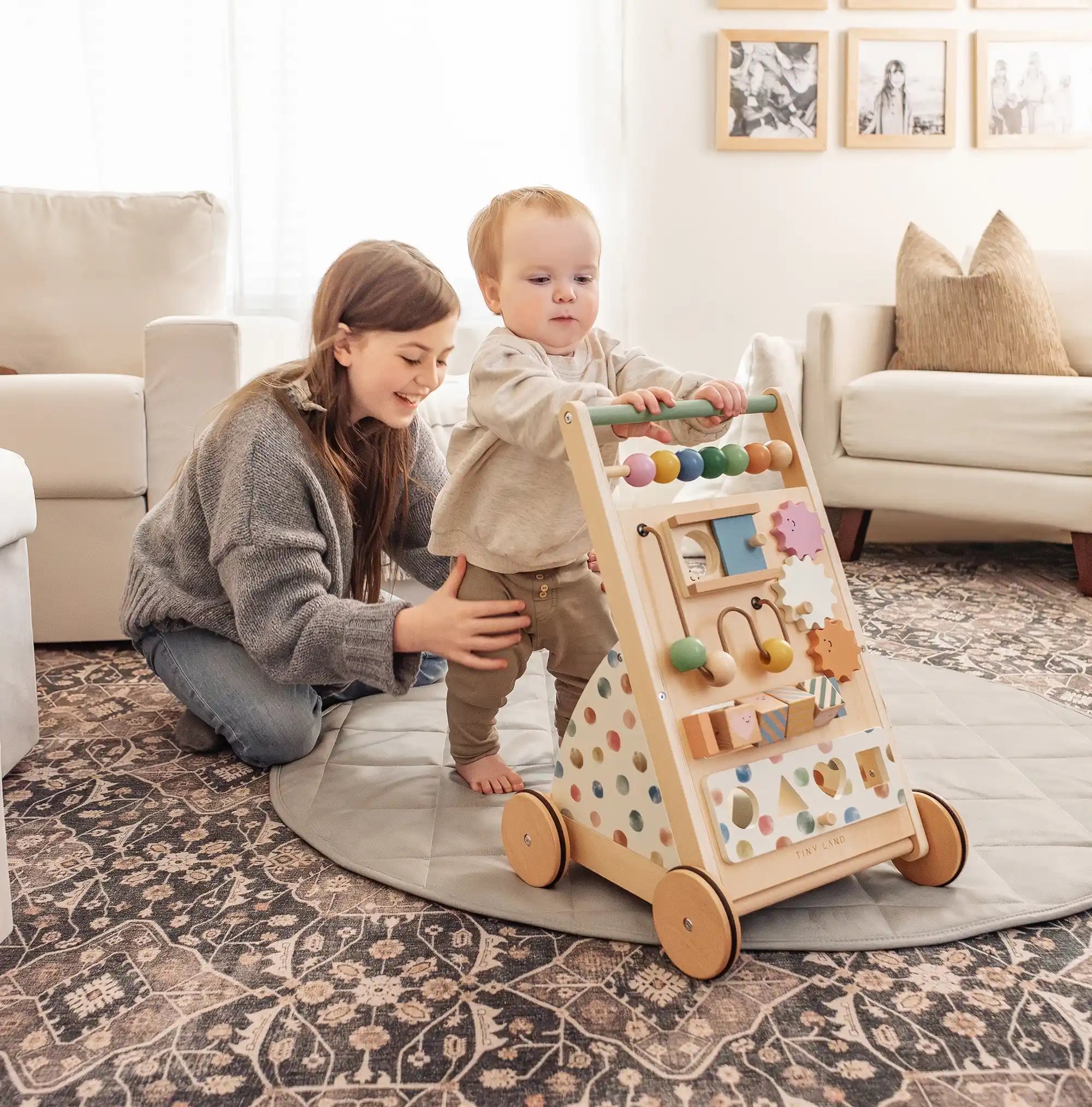 Tiny Land® Versatile Natural Wooden Baby Walker (Copy)