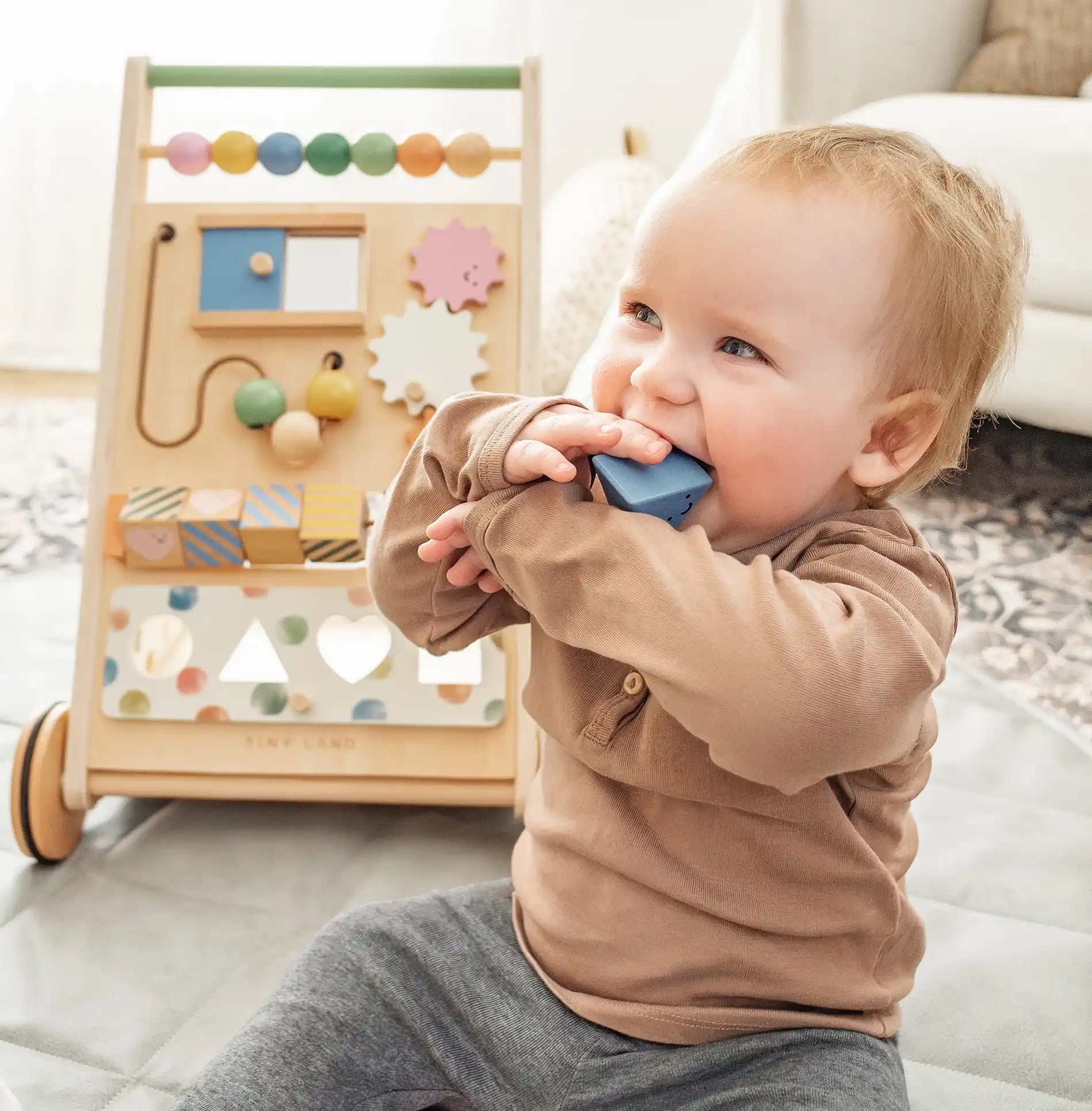 Tiny Land® Versatile Natural Wooden Baby Walker (Copy)