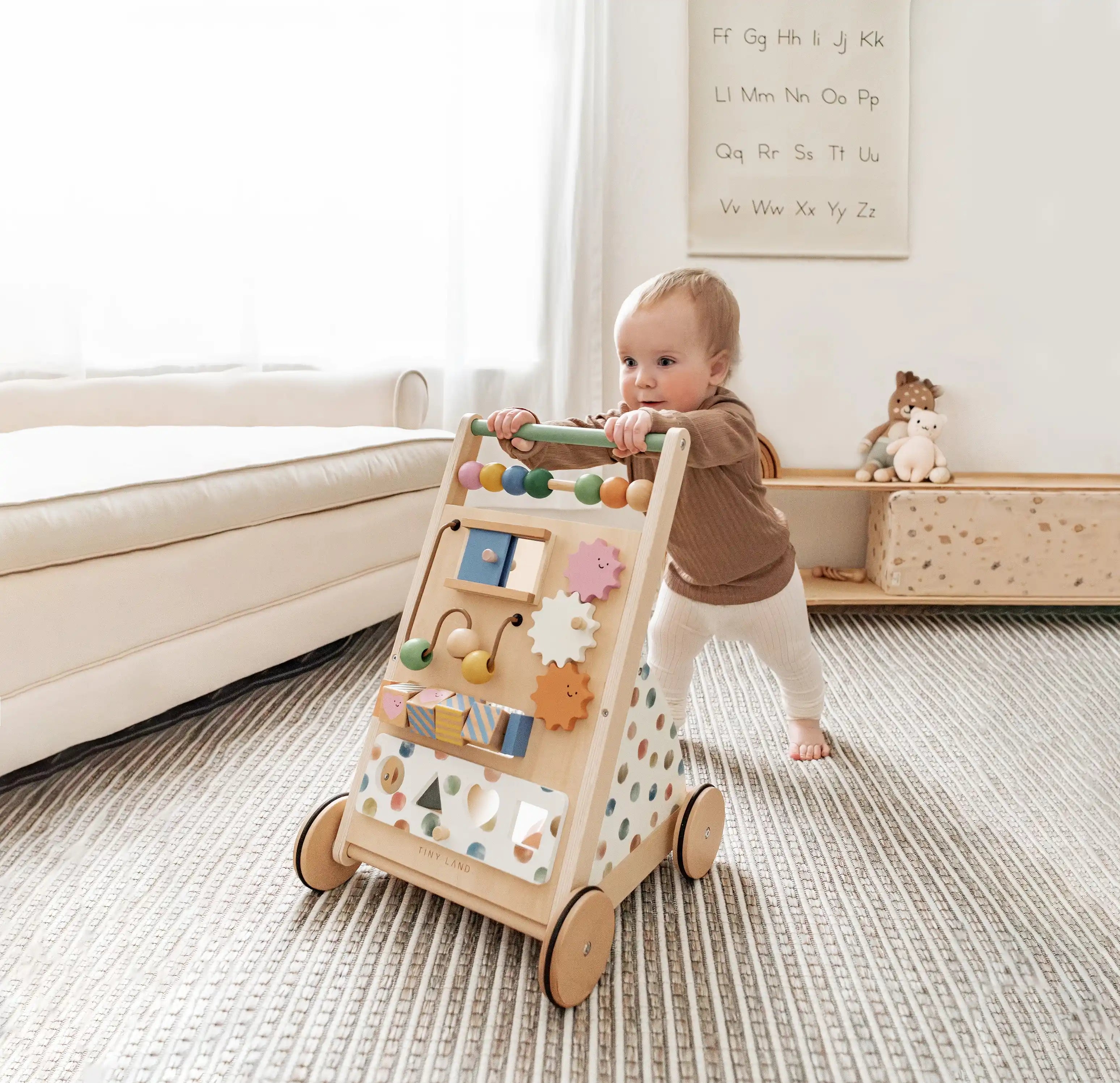 Tiny Land® Versatile Natural Wooden Baby Walker (Copy)